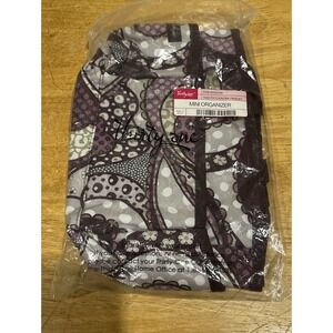 31 Thirty One Mini Organizer with handles Patchwork Purple Paisley Pattern 3308